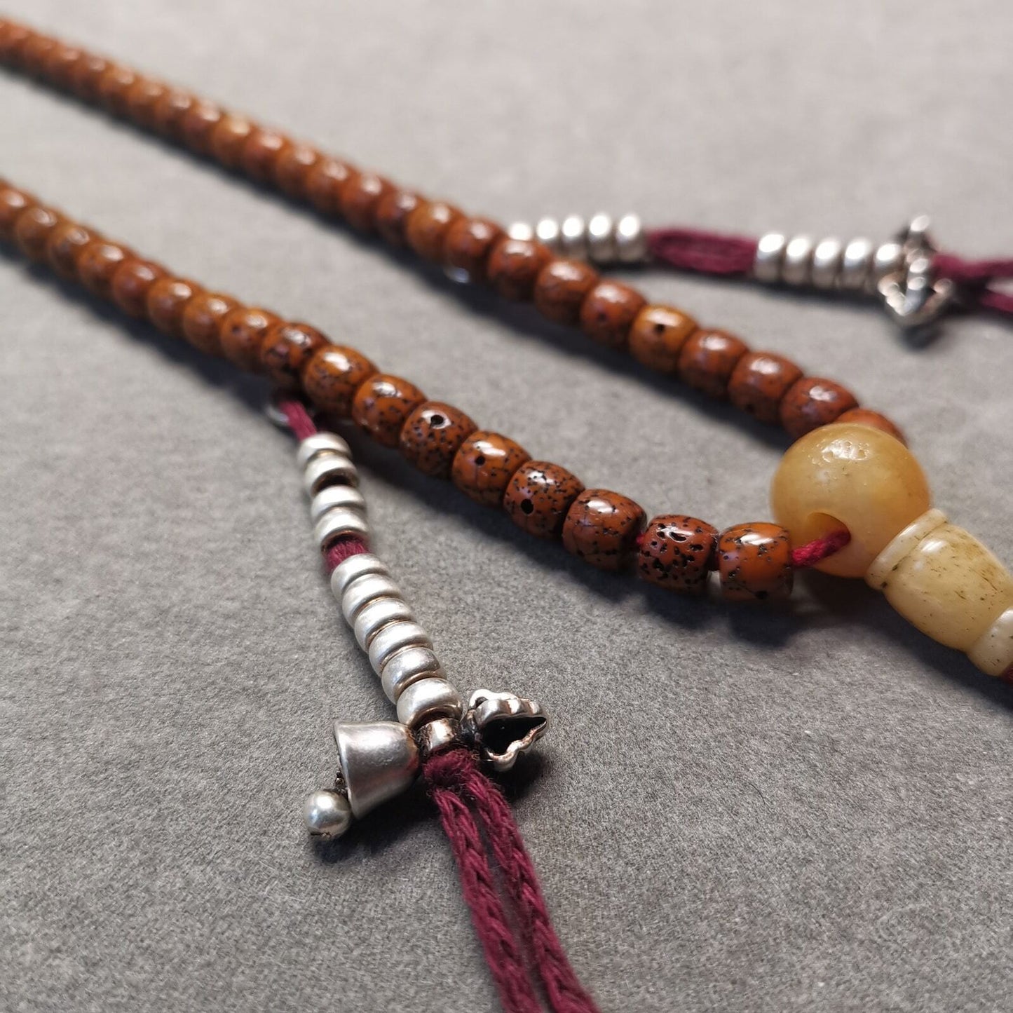 Handmade Tibetan Mala Counters for Prayer Bead Made of Sterling Silver