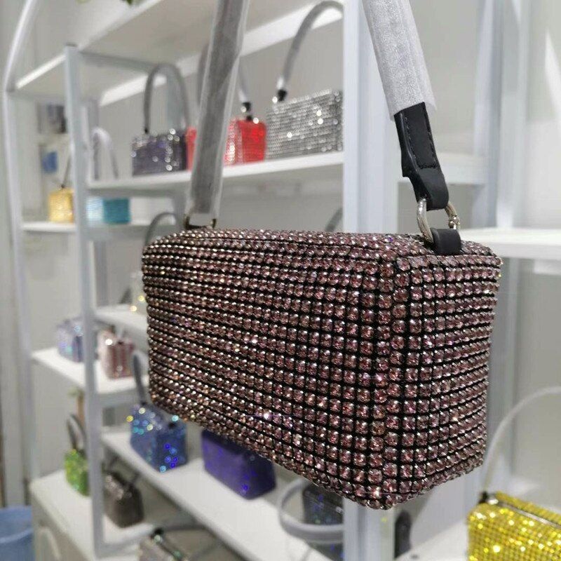 Evening Bag Purse Clutch Wedding Small Handbag Women Rhinestone Shoulder Bag 1PC