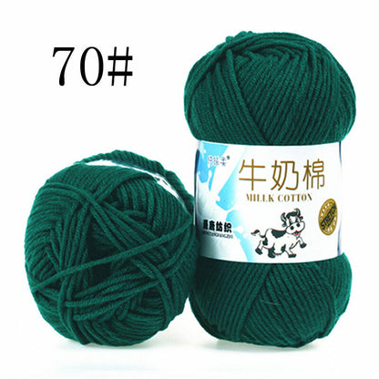 Hot Sale 50g Hand-woven Chunky Yarn Soft Milk Cotton Knitting Baby wool yarn