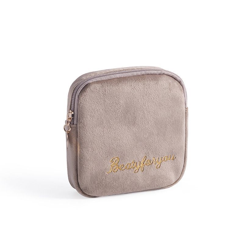 Cosmetic Bag Soft Velvet Make Up Storage Toiletry Package Travel Organizer Pouch