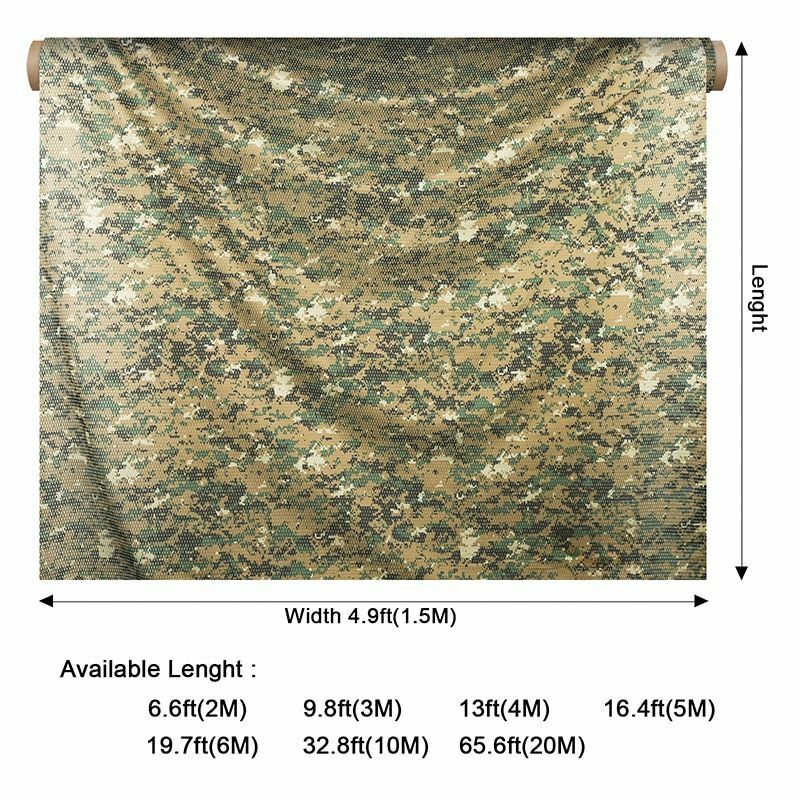 Camouflage Net Bulk Roll Mesh Cover Blind Hunting SunShade Camping Outdoor Cloth