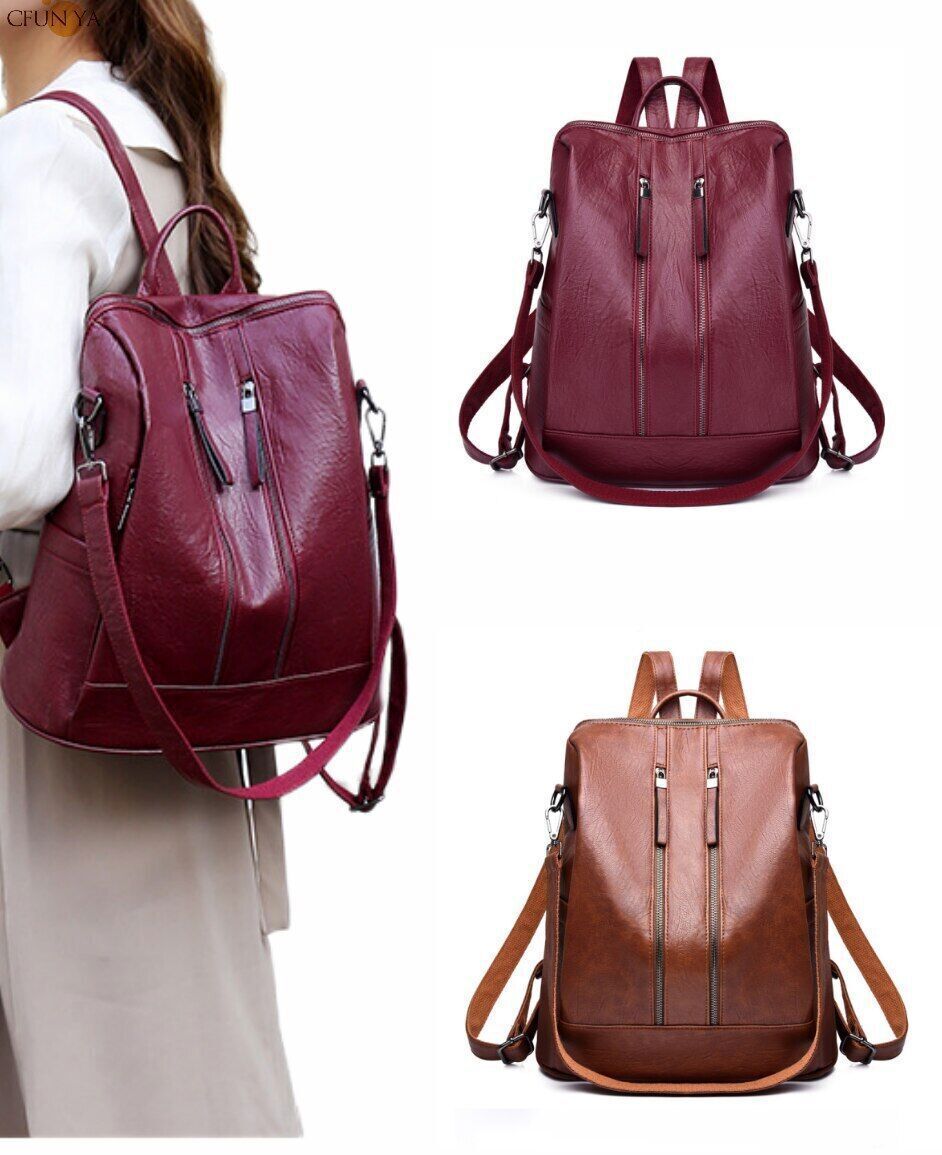 Women Backpack PU Bag Bucket Lady Shoulder Packs Backpacks Travel Rucksack
