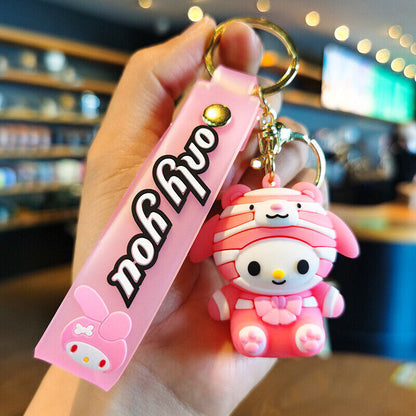 Cinnamoroll Hello Kitty Kuromi Cute Cartoon Anime Keychain Car Bag Pendant Gift