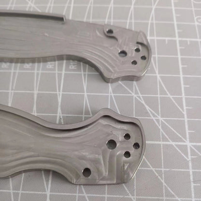 1Pair Titanium Knife Handle Scales Radial Stria for Spyderco Paramilitary C81