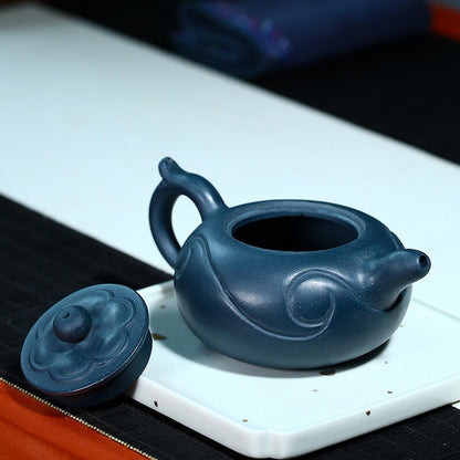 China Yixing Zisha Pottery Celeste Clay Handmade 280cc Auspicious Clouds Teapot
