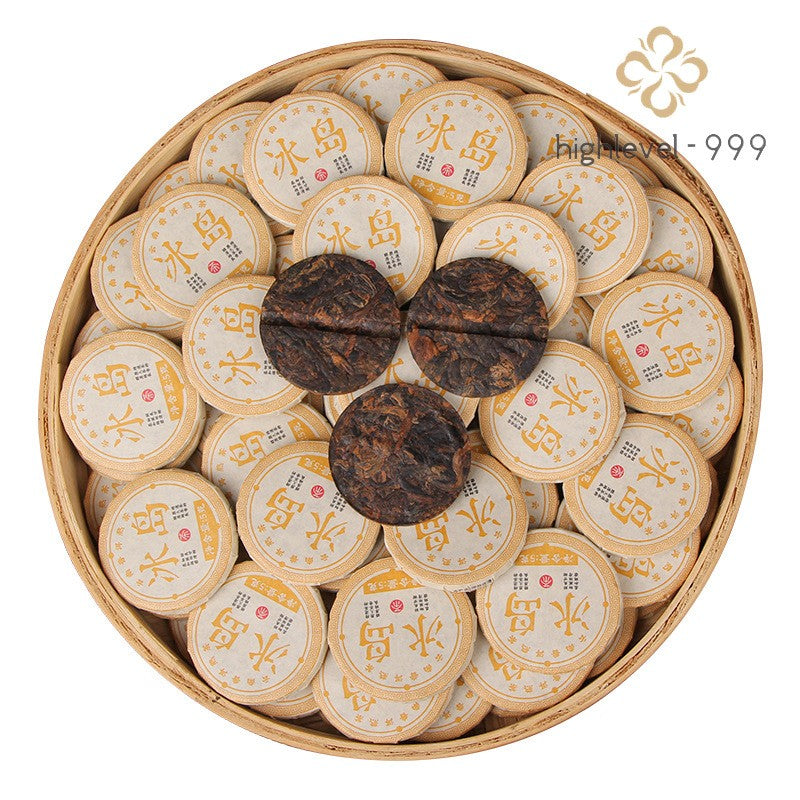 500g Ripe Pu'er Mini Tea Cake Yunnan Bingdao Ancient Tree Golden Bud Leaf Tea