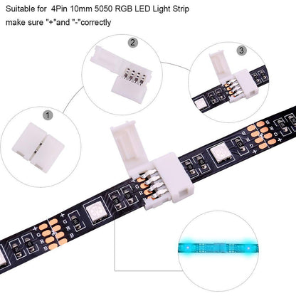 75Pack/Set 4Pin RGB 5050 LED Connectors LED Strip Light Adapters Accessories
