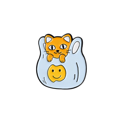 Pin Brooches Backpack Badges Meow Cat Hard enamel lapel Hat Gift Bag Goth Jeans