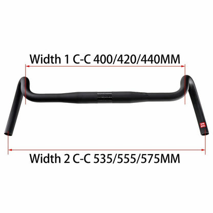 Bike Handlebar Carbon Fiber Gravel Big Flare Bar Cycle Cross Road 400/420/440mm