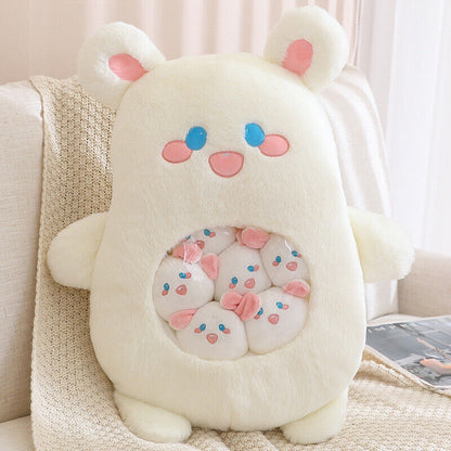 6pcs Plush Toy Inside Cute Cartoon Pillow Bag Animals Toy Cushion Kids Gifts