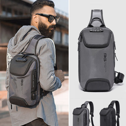 TSA Lock Charging Port Water Resistant Chest Pack Sling Bag One Strap Backpack