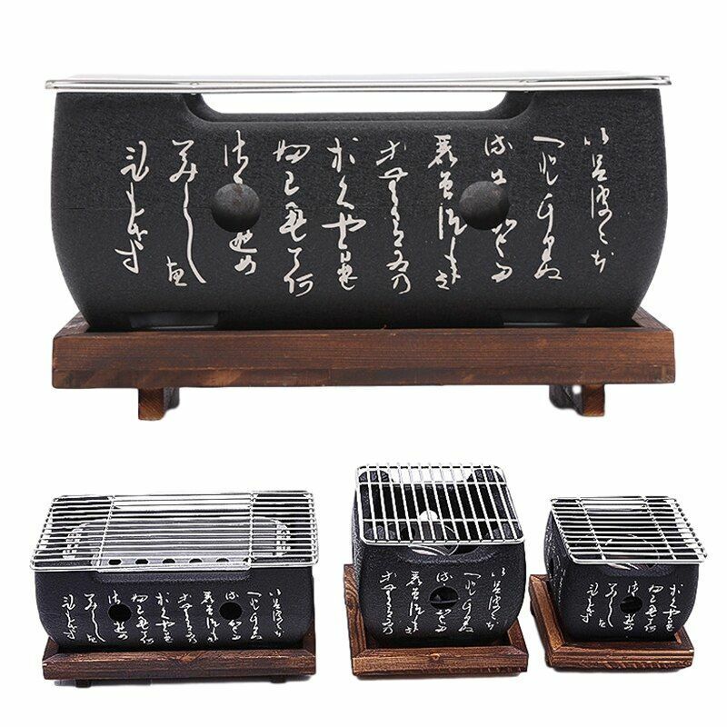 Portable Japanese Grills Charcoal Aluminium Alloy Indoor Outdoor Camping Picnic
