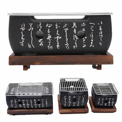 Portable Japanese Grills Charcoal Aluminium Alloy Indoor Outdoor Camping Picnic