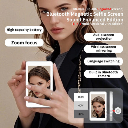 Phone Vlog Bluetooth Selfie Monitor Screen Wireless Magnetic Mount Camera Selfie