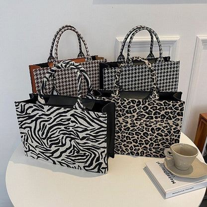 Large Handbag Women Synthetic Leather Square Vintage Shopper Bag 36*25*12 CM 1PC