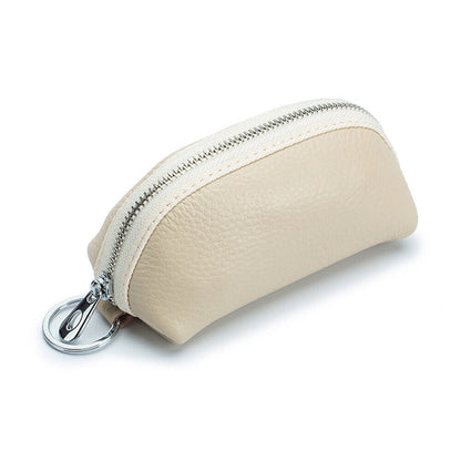 Unisex Soft Small Real Leather Pouch Coins Purse Mini Soft Wallet Zips Keys Bag