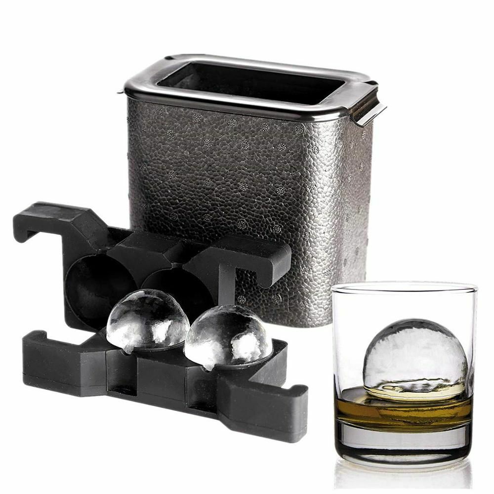 Crystal Clear Ice Ball Maker Spherical Whiskey Tray Bubble-Free Cavity 2.35 Mold