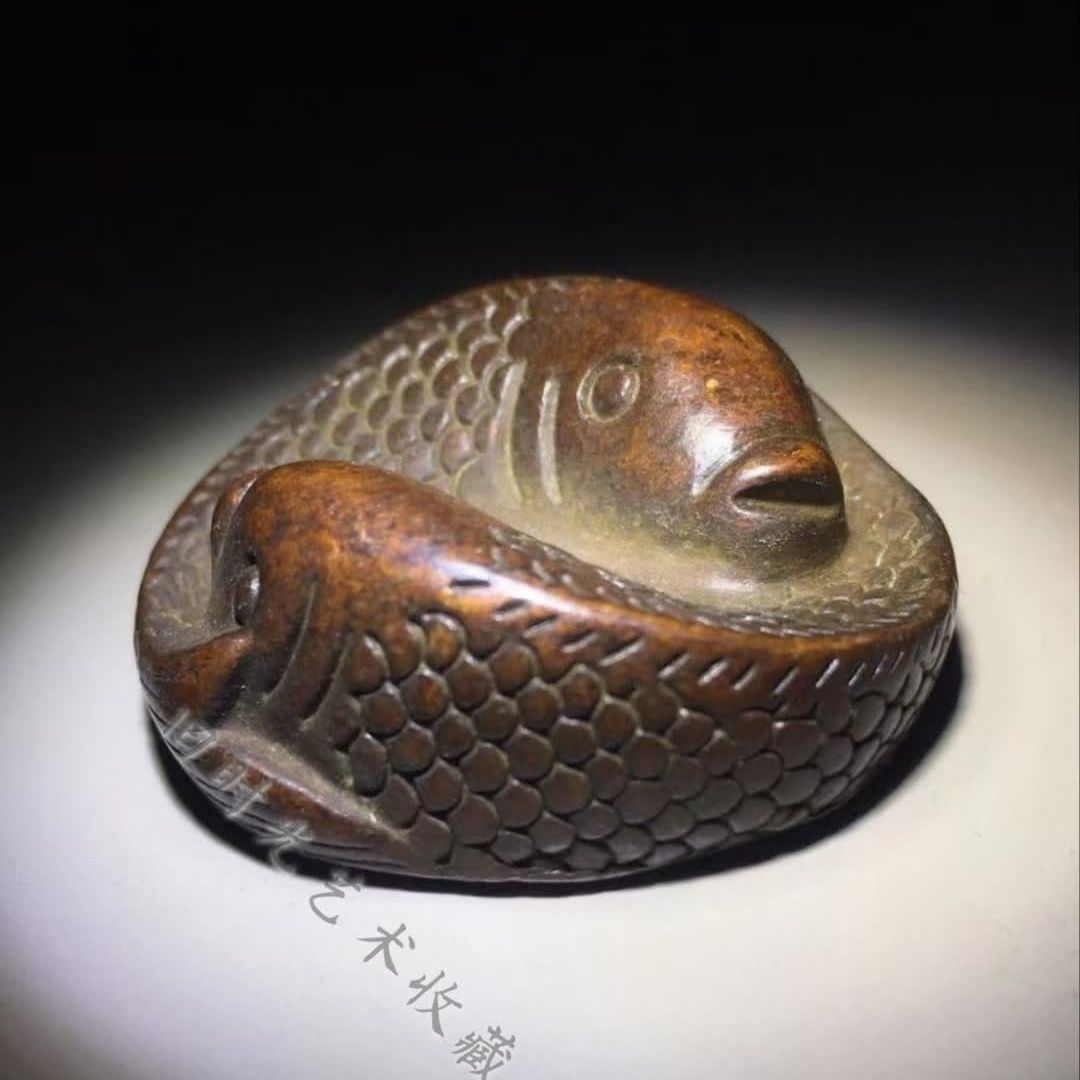 Retro Solid Copper Ware Pisces Copper Tea Pet Tea Play Antique Paper Pressing
