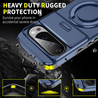 For Google Pixel 11Pro XL/10Pro XL Slide Camera Cover Ring Stand Protective Case