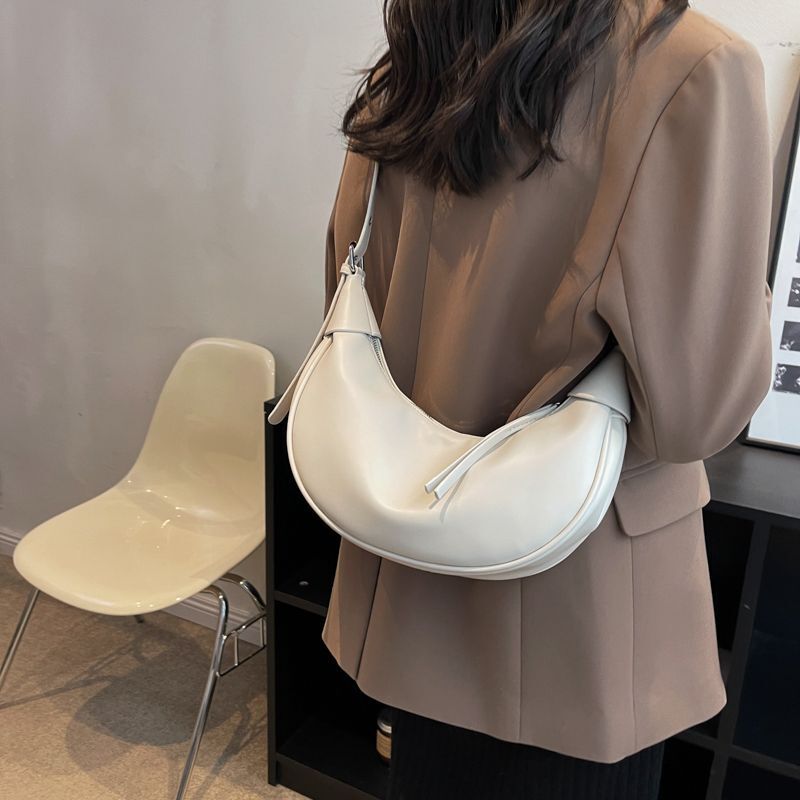 Synthetic Leather Shoulder Bag Crossbody Dumpling Hobo Purse Nylon Zipper 1 PC