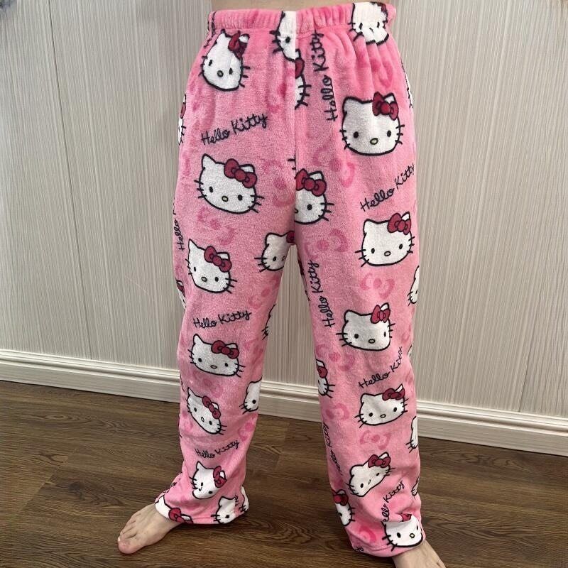 Hello Kitty Plush Pajama Pants Loungewear Pants Y2K Vibes New