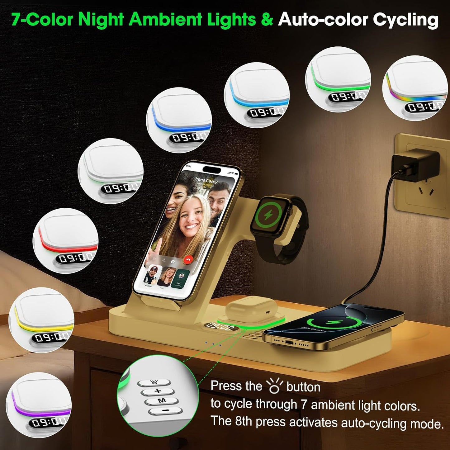 Dual Phone Wireless Charging Station for Apple Devices, Magnetic Charging Statio