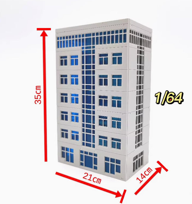 1:64 Models Miniatures Modern Office Building for Diorama