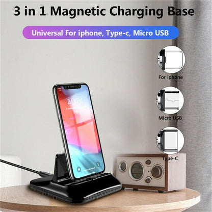 3 In 1 Usb Docking Station Desktop Stand Charging Converter For Mircro Phone