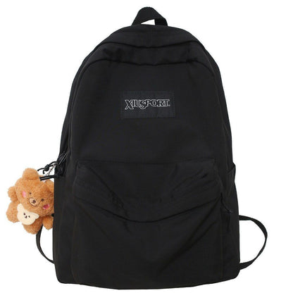 Black Backpack Nylon Teen College Student Backpack Waterproof Bags 32*13*40 CM