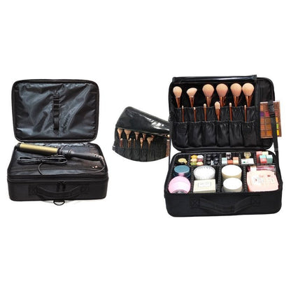 Large Cosmetic Bags Women Traveling Makeup Cases Oxford Purses Black Zipper 1 PC