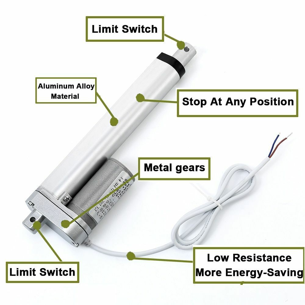 Linear Actuator WIFI Controller 12V Power Supply Metal Gear Electric Motor 2Inch