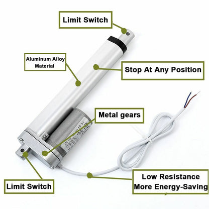 Linear Actuator WIFI Controller 12V Power Supply Metal Gear Electric Motor 2Inch