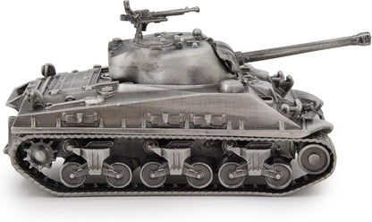 1:72 M4 Sherman Medium Tank Model Full Metal with Bamboo Gift Box Silver Color