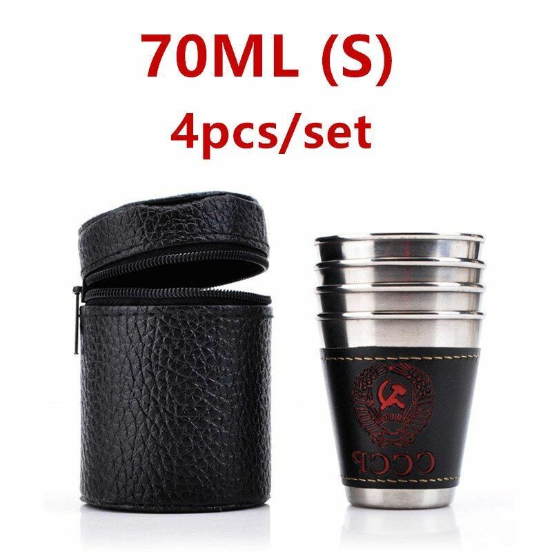 4Pcs 170ml Stainless Steel Travel Cups Portable Outdoor Camping Tableware Picnic