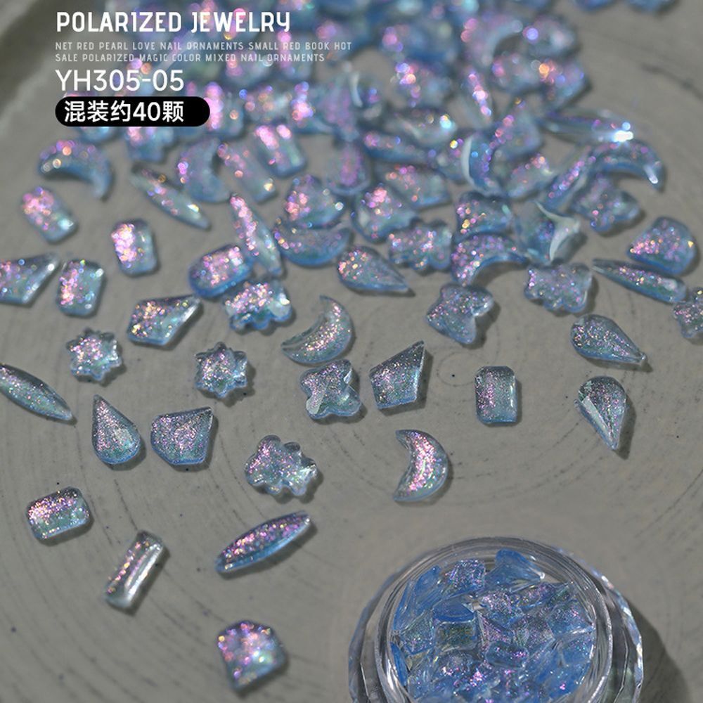 Nail Art Decals 20-100Pcs 3D Heart Charms Clear Acrylic DIY Manicure Accessories