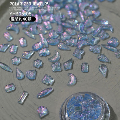 Nail Art Decals 20-100Pcs 3D Heart Charms Clear Acrylic DIY Manicure Accessories