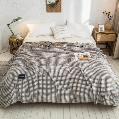 Blankets Plaid Beds Coral Fleece Gray Color Single/Queen/King Flannel Bedspreads