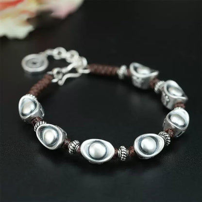 Wealth and Prosperity Chinese Style Handmade Yuanbao Bracelet High-Quality