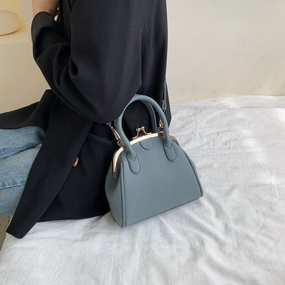 Vintage Leech Synthetic Leather Lock Shell Bag Shoulder Crossbody Tote Handbags