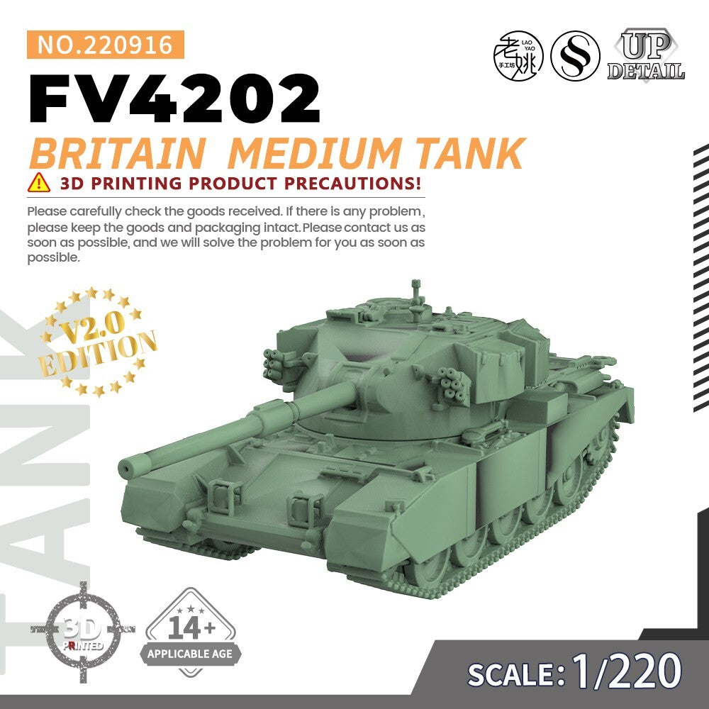 SSMODEL SS200916 1/200 Military Model Kit Britain FV4202 Medium Tank