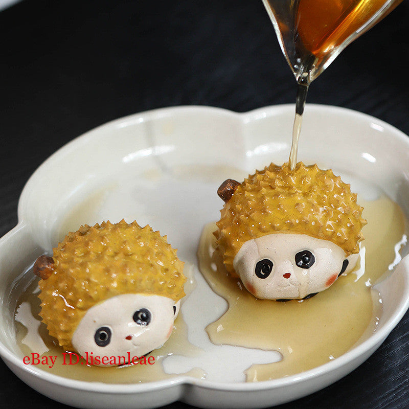 Purple Clay Tea Pet Fruit Cute Durian Panda Tea Table Decoration Tea Ceremony