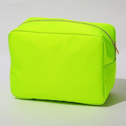 Waterproof Nylon Pouch Cosmetic Bag Letters Patch Makeup Bag Big Toiletry Purse