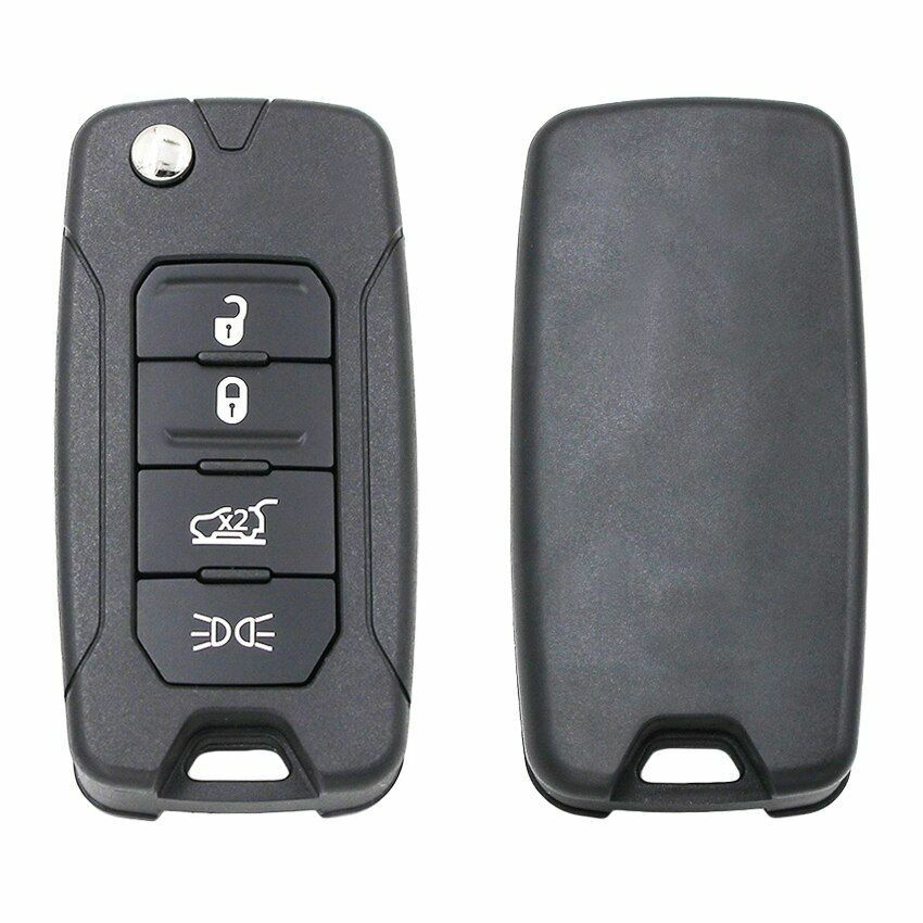 Replacement Flip Remote Key Shell Case Fob 4 Button for Jeep Renegade 2015 2016