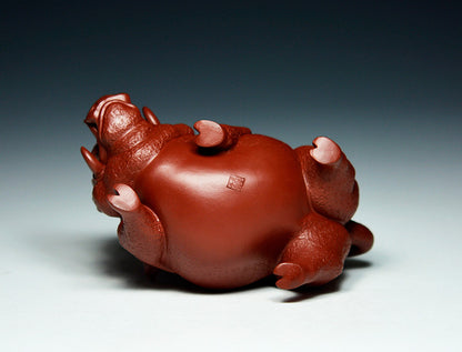 Full Handmade Tea Pet Wild Boar God Statue Real Yixing Zisha Dahongpao Clay Pig