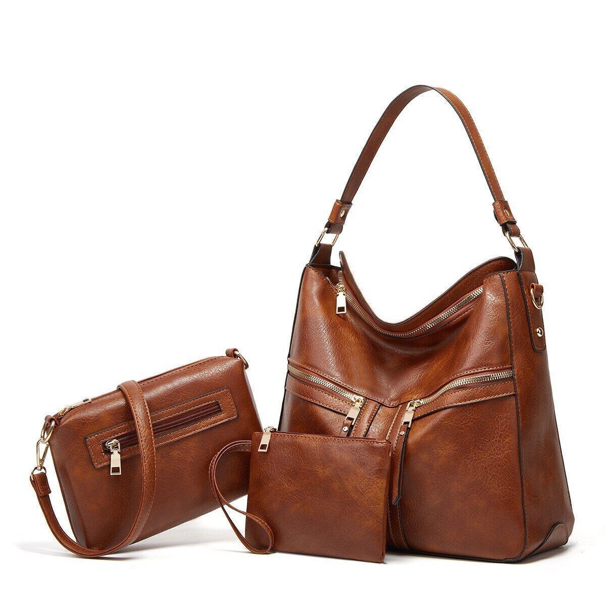 Women's Black Tote Bag New Fashion Simple Shoulder Bag Hand Messenger Bag