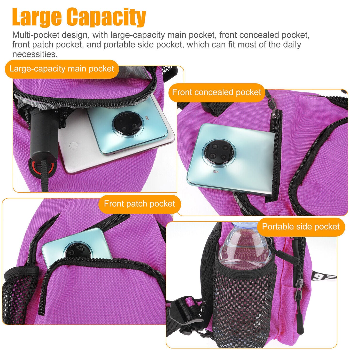 Women Outdoor Chest Pack Sport Shoulder Sling Backpack Crossbody Bag Waterproof