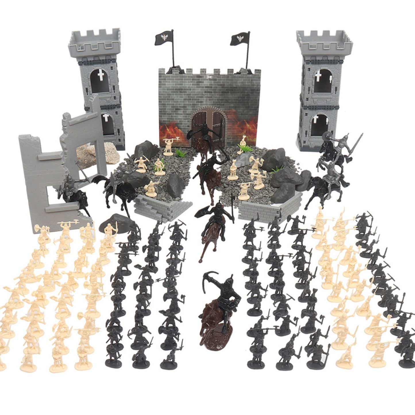 Plastic Simulation Soldier Static Model Castle Ruins Model Ancient Soldier Gift