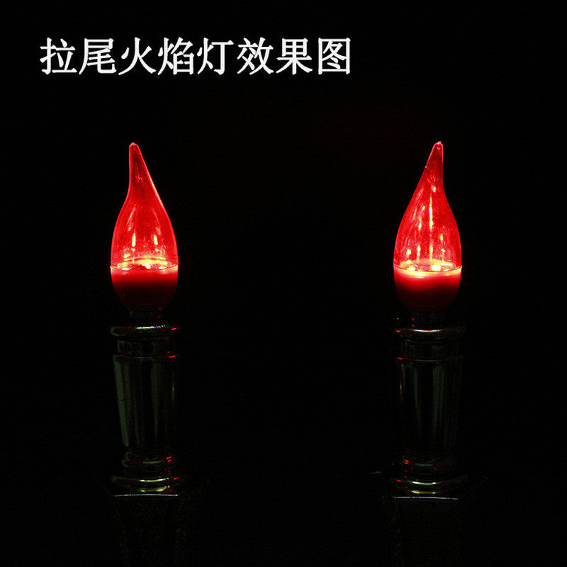 A Pair New Electric Candle LED Electrolier Lamp Buddha Offerings Lamp Supplies