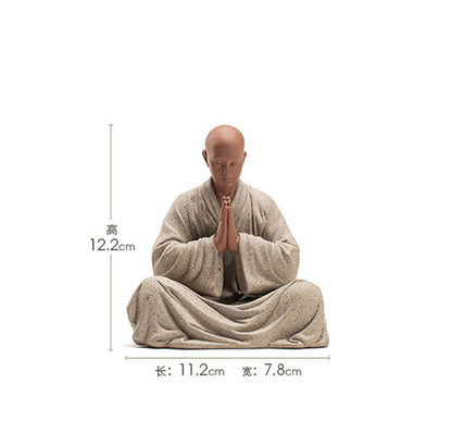 Handmade Tea Pet Home Ornaments Monk Statue Safety Good Luck Tea Tray Decoration