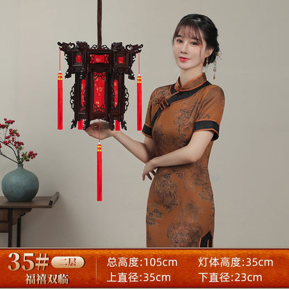 Palace Lantern Carved Wooden Chinese Lantern Balcony Red Outdoor Decoracion
